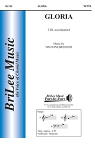 Gloria TTB choral sheet music cover Thumbnail